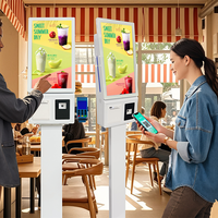 Kiosque de paiement en ligne 21,5 pouces, petit format, kiosque tactile intelligent pour commande numérique en libre-service, totem de paiement automatique pour supermarché