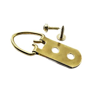 Gold Plated Brass Hanging Ring Picture <b>Frame</b> Hook Double Hole Rectangular Shape 10-15kg Load Capacity Wall <b>Mount</b> Hardware - Product Image 4
