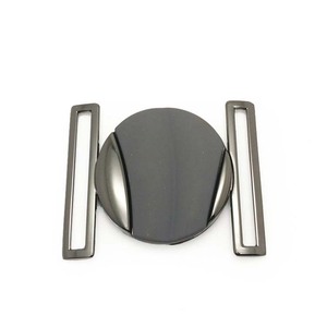 Hebilla de junta de Metal de pistola redonda personalizada de aleación de Zinc de 50mm de tamaño interno de alta calidad para ropa de mujer - Product Image 1