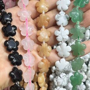 Muchas piedras preciosas <span class=keywords><strong>jaspe</strong></span> 15MM Flor de mayo muchas piedras preciosas flor de ciruelo para pendiente pulsera collar 27 piezas/STR - Product Image 2