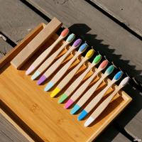 Brosse à dents en bambou pour enfants avec poils en nylon durs, brosse à dents écologique pour enfants