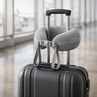 Masseur de cou en forme de U, masseur de cou de voyage avec chaleur et massage, oreiller de soutien du cou doux et confortable pour avion, train