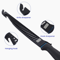 Couteau à filet en acier inoxydable de 7.5 pouces Couteau à filet de pêche avec aiguiseur de couteaux