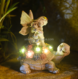 Statues de jardin Décorations d'extérieur <span class=keywords><strong>Tortue</strong></span> solaire Anges Décor avec succulentes Lumières LED Ornements de jardin Figurines - Product Image 4