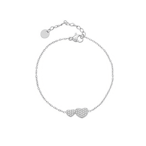 Amy Amy Heart Shape 925 <b>Silver</b> <b>Bracelet</b> With Zirconia For Women Romantic Everyday Wear Chain Link Jewelry P0098 - Product Image 3