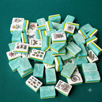 Jeu de Mahjong Américain de Luxe Personnalisé, Gravé et Peint à la Main, Motif Tourbillon Nacré, Cadeau Idéal pour Fêtes et Famille