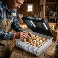 Nueva Incubadora Multifuncional de 64 Huevos con Volteo Automático de Huevos, 220V/110V/12V para Huevos de Pavo, Pollo, Pato y Ganso