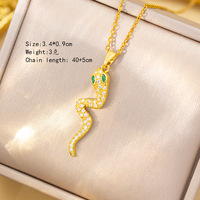 Juego de Joyería de Serpiente de Cobre Chapado en Oro de 18K de Lujo, Collar, Anillo, Brazalete y Aretes con Incrustaciones de Zirconia, Accesorios Únicos para Mujer