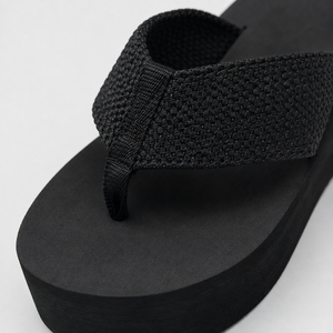 Infradito con Zeppa Nera Personalizzabile con Logo OEM, Etichetta Privata, Fai da Te, con Suola Spessa, Comode e Casual - Product Image 4
