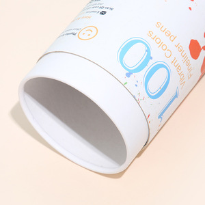Caja de ropa redonda de Material reciclable 100% de fábrica directa, embalaje de tubo de papel con borde dorado para ropa - Product Image 5