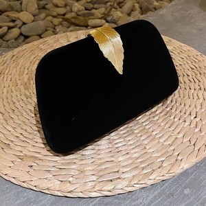 Leaf Shape Velvet Evening Bag Rhinestone Women's Bag Cheongsam Bag Socialite <b>Clutch</b> Velvet Crossbody Party Bag - Product Image 5