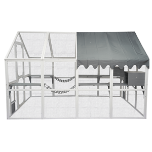 XPT070大型灰色木制宠物笼室内外农舍适合猫的猫家具 - Product Image 4