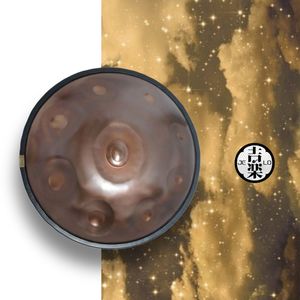 JELO-Z-1 cuivre foncé en acier inoxydable Handpan 10-Note D Minor <span class=keywords><strong>Hangdrum</strong></span> Musical Drum avec support HCT Case and Bag - Product Image 1