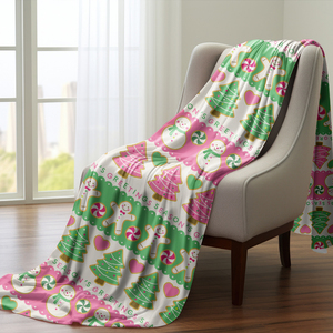 2024 nouveau Design décorations personnalisées floue confortable doux chaud polaire vacances noël jeter couverture pour l'hiver King Size - Product Image 2