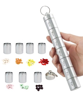 Hygienic Convenient Design Angled Pill Box 7 Days Detachable Medicine Case Sealed waterproof split aluminum alloy medicin