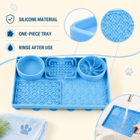 Tapis de léchage personnalisé en silicone multicolore pour animaux de compagnie, avec ventouses puissantes, plateau d'alimentation antidérapant pour chiens et chats