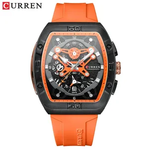 CURREN 8443นาฬิกาแบรนด์เนมสำหรับผู้ชาย, นาฬิกาแบรนด์ดังมีเอกลักษณ์กันน้ำเรืองแสงนาฬิกาข้อมือควอตซ์ซิลิโคนสายรัดข้อมือสำหรับผู้ชาย - Product Image 6