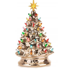 Arbre de Noël Table Vert Noël Light Up Céramique Navidad Décoration De Vacances Arvores - Product Image 2