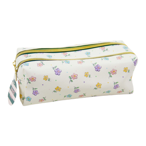 Estuche <span class=keywords><strong>para</strong></span> lápices de PU con doble cremallera, bolsa de gran capacidad con diseño de lazo floral, bolsa de papelería, organizador de maquillaje, suministros escolares y de oficina - Product Image 1