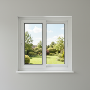 Ventana Corredera de Doble Riel, PVC, Exterior, Impermeable, Antirrobo, Diseño Francés, para Dormitorio, Hotel, Doble Acristalamiento, Duradera, Ahorro Energético - Product Image 1