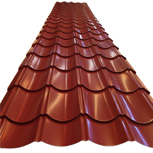 ألواح معدنية مطلية بالألوان من مادة تزيين السقف PPGI ، ألواح بلاط أسقف معدنية مموجة ملونة للمنازل - Product Image 1