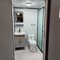 Baño Móvil Prefabricado Listo para Usar, Cabina de Inodoro con Estructura de Acero y Inodoro de Cerámica para Bodas y Eventos VIP