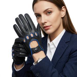Guantes de Conducción KEVEN IMPEX KI-505 de Cuero Perforado, Medios Dedos, con Agarre, para Carreras, Ciclismo, Pantalla Táctil, Transpirables, Unisex, Verano - Product Image 1