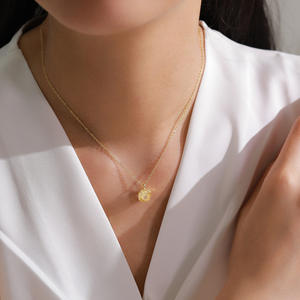 Collier pendentif en argent sterling S925 avec zircon rond taillé, version cuivre personnalisable, thème jardin, or rose, pour femmes - Product Image 2