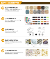 Papel Tapiz Autoadhesivo de Vinilo PVC 3D de Alto Brillo, Simulación de Mármol, Adhesivos para Paneles de Pared