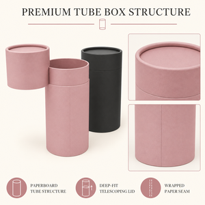 Tubo Cilíndrico Personalizado Reciclable con Relieve <span class=keywords><strong>para</strong></span> Envasado de Velas, Cosméticos, Alimentos, <span class=keywords><strong>Accesorios</strong></span> Electrónicos (Cartón Blanco) - Product Image 2