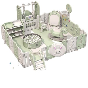 Recinto per Bambini da Interno, Box per Neonati, Combinazione di Altalena e Scivolo in Plastica per Bambini - Product Image 1