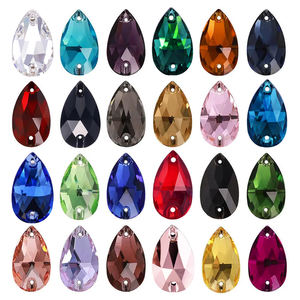 Usine Oleeya <span class=keywords><strong>de</strong></span> grande qualité verre biseauté cristal AB <span class=keywords><strong>larme</strong></span> dos plat coloré coudre sur strass plus grand pour vêtements - Product Image 3