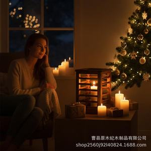 Wooden <b>Lantern</b> Plant Stand Square Retro Home Decoration <b>Candle</b> Holder Solid Wood Craft Decorative Ornament - Product Image 2