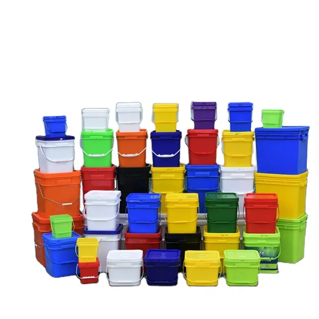 Manufacturer provides straightly PP Food Grade Square Plastic Bucket For Food Packing Snacks barrels