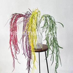 Herbe artificielle en forme de barbe de dragon, lianes en plastique de 30 cm à 100 cm, accessoires de décoration murale et de plafond pour mariage et maison - Product Image 1