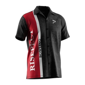 Camisa de Bolera de Manga Corta con Botones para Hombre, Estilo Casual, para Entrenamiento Deportivo, con Estampado Personalizado - Product Image 3