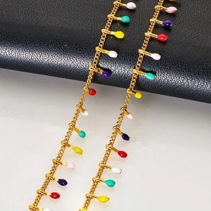 Multicolor Enamel <b>Beads</b> Bracelet Sweet Bangle Feet <b>Anklet</b> Femme Personality Jewelry Party Gifts - Product Image 6