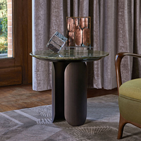 Table basse ronde en marbre, style moderne et luxueux, ensemble de tables à thé pour salon, décoration intérieure, meubles en acier inoxydable