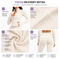 Ensemble de vêtements de sport pour femmes de haute qualité, veste de yoga, vêtements de sport athlétiques, vêtements de gym, pilates, vêtements d'entraînement, haut à manches longues, OEM ODM