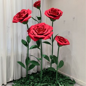 X916 decorazione per eventi nuziali <span class=keywords><strong>di</strong></span> lusso espositore floreale fiori giganti artificiali Organza EVA <span class=keywords><strong>carta</strong></span> <span class=keywords><strong>papavero</strong></span> grande rosa peonia fiore Set - Product Image 1