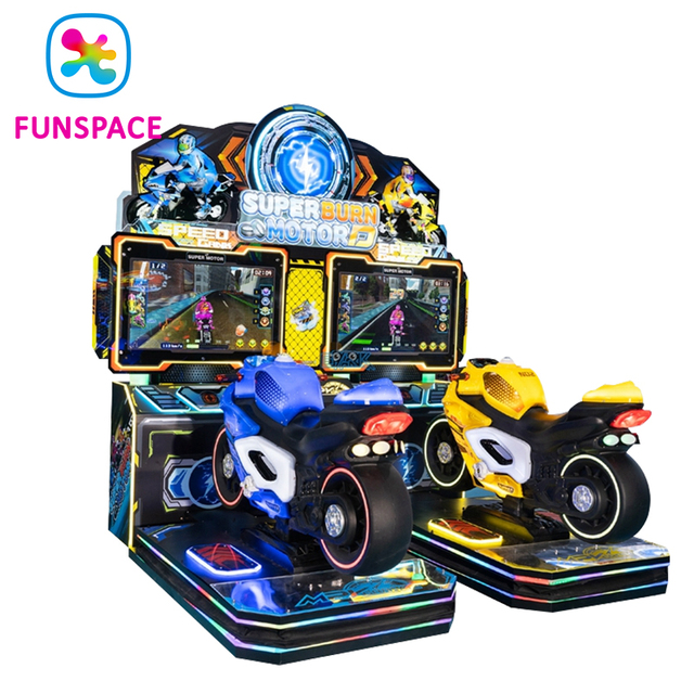Coin Operated Amusement Arcade Game Machine 2 Players Video Games Motor Racing Motorcycle Driving Gaming Racing Simulator