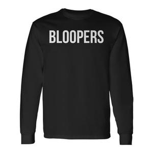 T-shirt a maniche lunghe Bloopers nera con scollo rotondo, taglia adulto - Product Image 1