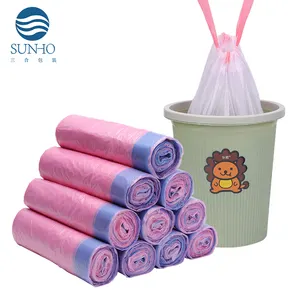 Drawstring Biodegradable Bin Bag Roll 5 13 30 39 Gallon Custom Printed Plastic Household Trash Plastic Garbage Bag