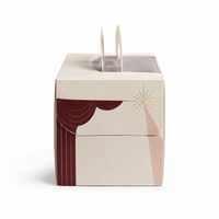 Boîte à gâteau personnalisée avec logo pour anniversaire, emballage en carton pour cupcakes, pâtisseries, boulangerie, boîte à gâteau en papier avec poignée et fenêtre