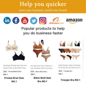 Ensemble de soutien-gorge sans fil Triangle sans couture avec bretelles réglables ensemble de culottes de sous-vêtements - Product Image 4