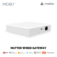 Passerelle filaire intelligente MOES Tuya Zigbee Matter Thread, Hub Matter pour la maison intelligente, prend en charge la commande vocale Siri, Homekit, Alexa, Google Home