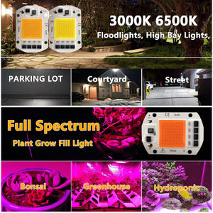 Luz de inundação para crescimento de plantas com chip LED COB, novo driver de alta tensão 20W 30W 50W AC 110V 220V Free 3000K 6500K espectro completo 380-840nm - Product Image 3