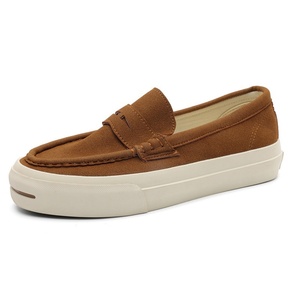 2025 Spring Autumn New Men's Fashion Casual Slip-On Loafers Open Toe Suede Shoes Featuring Leather Lining Stitching British - Product Image 5