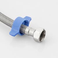 Tuyau flexible tressé en acier inoxydable chromé durable, diamètre intérieur 1/2 po, double raccord femelle 1/2 po pour usage en salle de bain