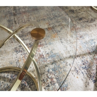 Ensemble de 3 tables basses et tables d'appoint 2026, cadre métallique avec plateau en verre trempé transparent – Nouveauté très demandée